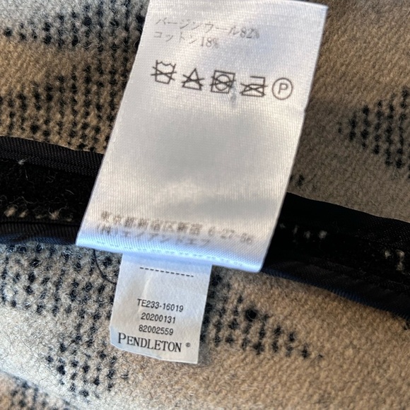 Pendleton Sonora Archive Blanket Long Coat Jacket Black Cream Large - Picture 9 of 10